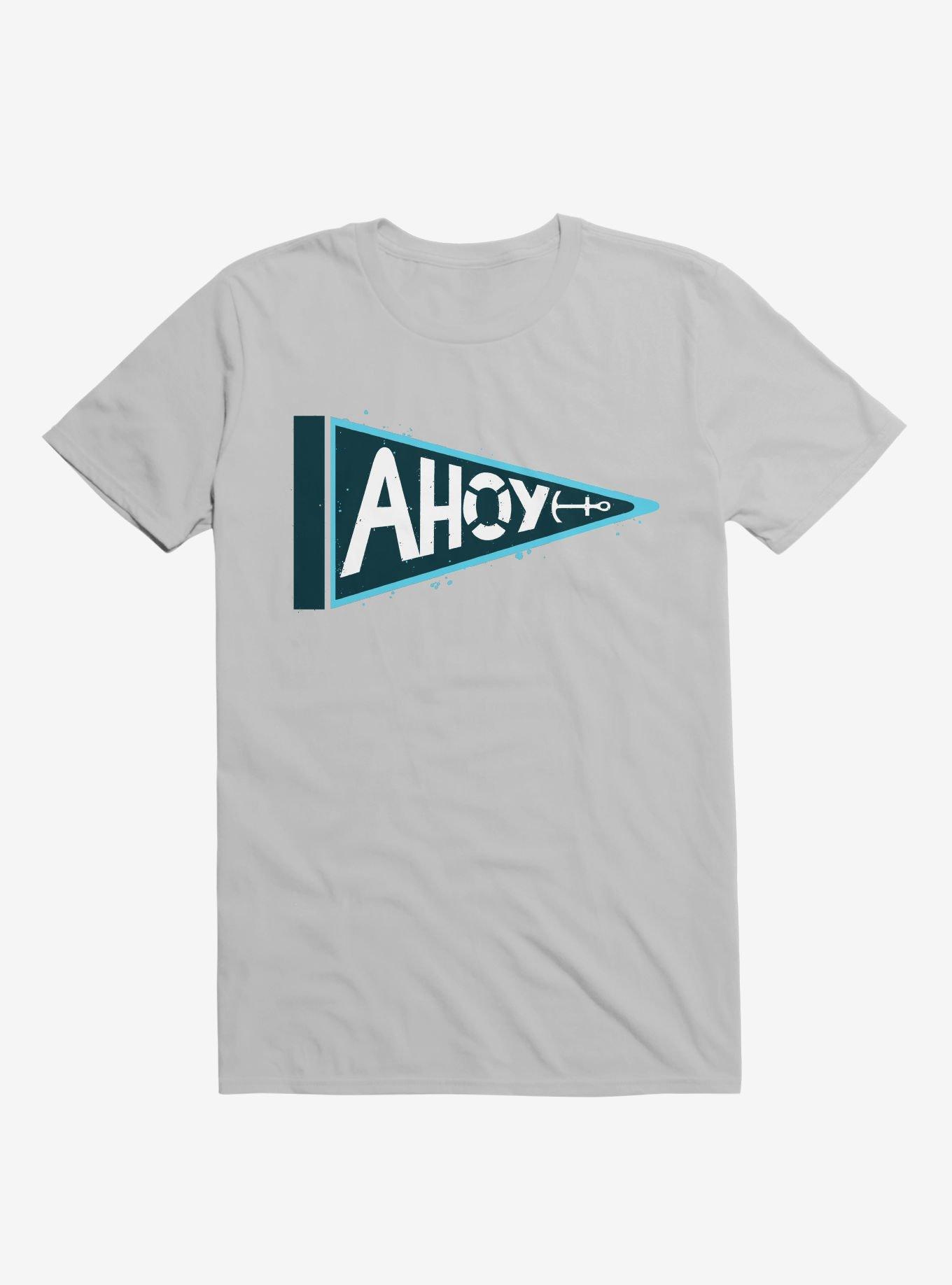 The Captain's Pennant Ahoy T-Shirt, ICE GREY, hi-res