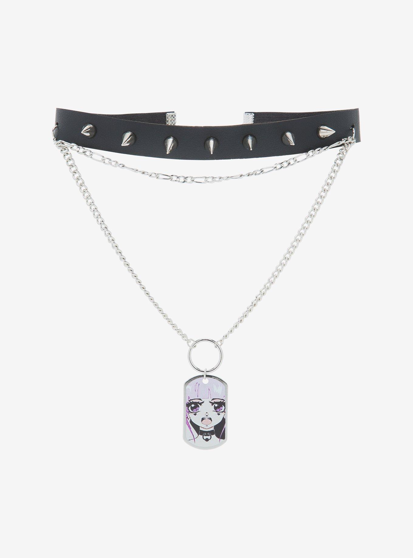 Anime Girl Layered Spike Choker