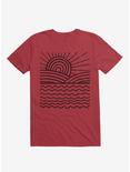 Ocean And Sun Art T-Shirt, RED, hi-res