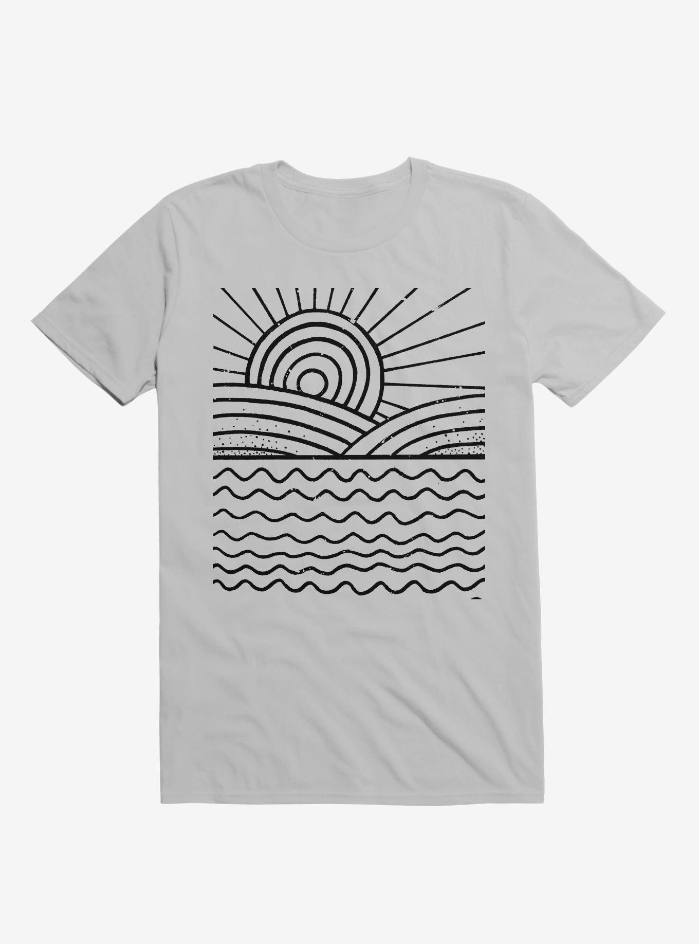 Ocean And Sun Art T-Shirt, ICE GREY, hi-res