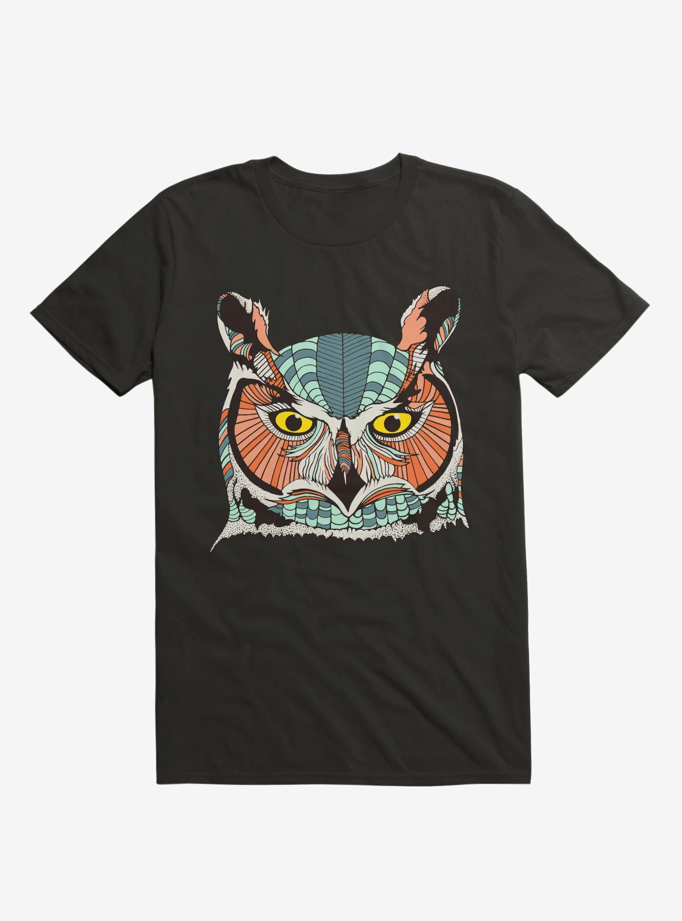 Owl Art T-Shirt, BLACK, hi-res
