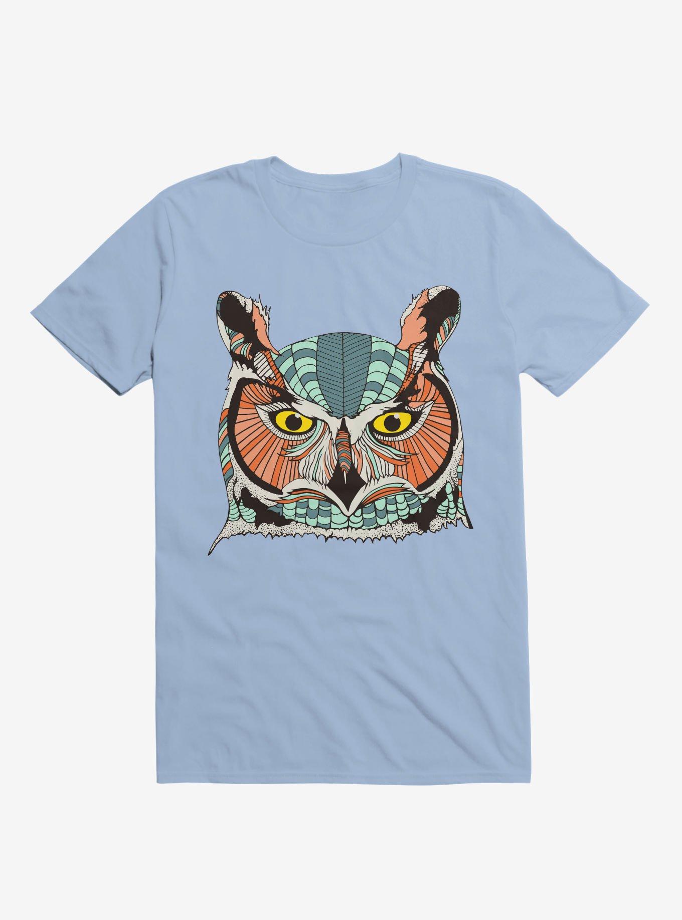 Owl Art T-Shirt, LIGHT BLUE, hi-res