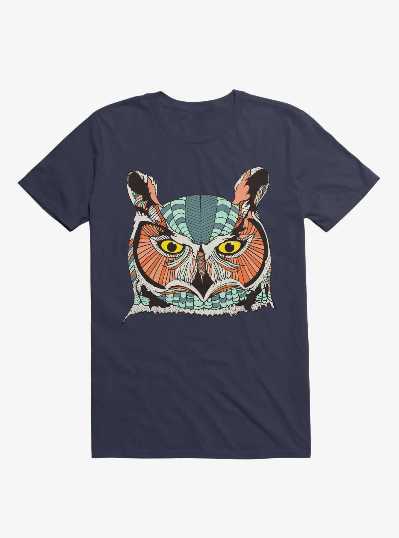 Owl Art T-Shirt, NAVY, hi-res