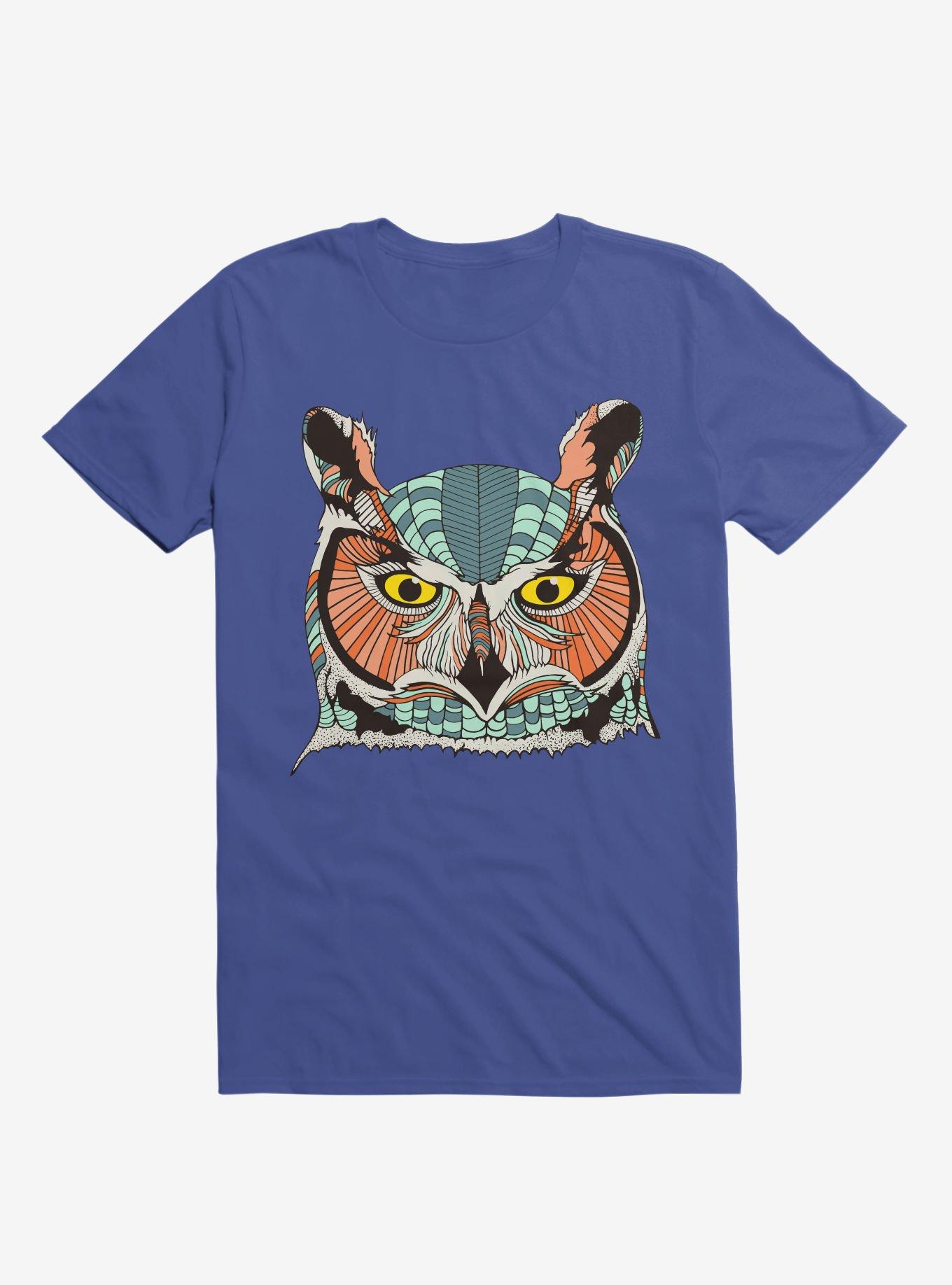 Owl Art T-Shirt, ROYAL, hi-res
