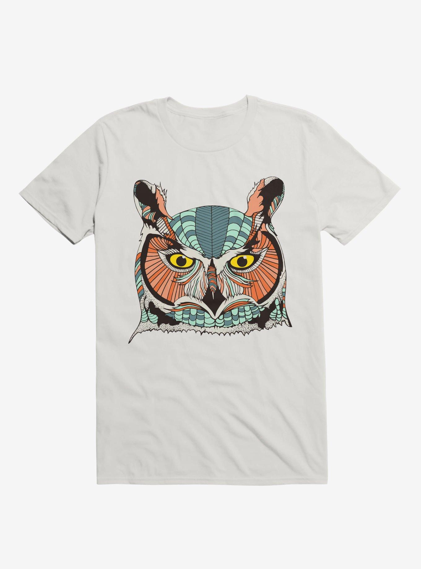 Owl Art T-Shirt, WHITE, hi-res