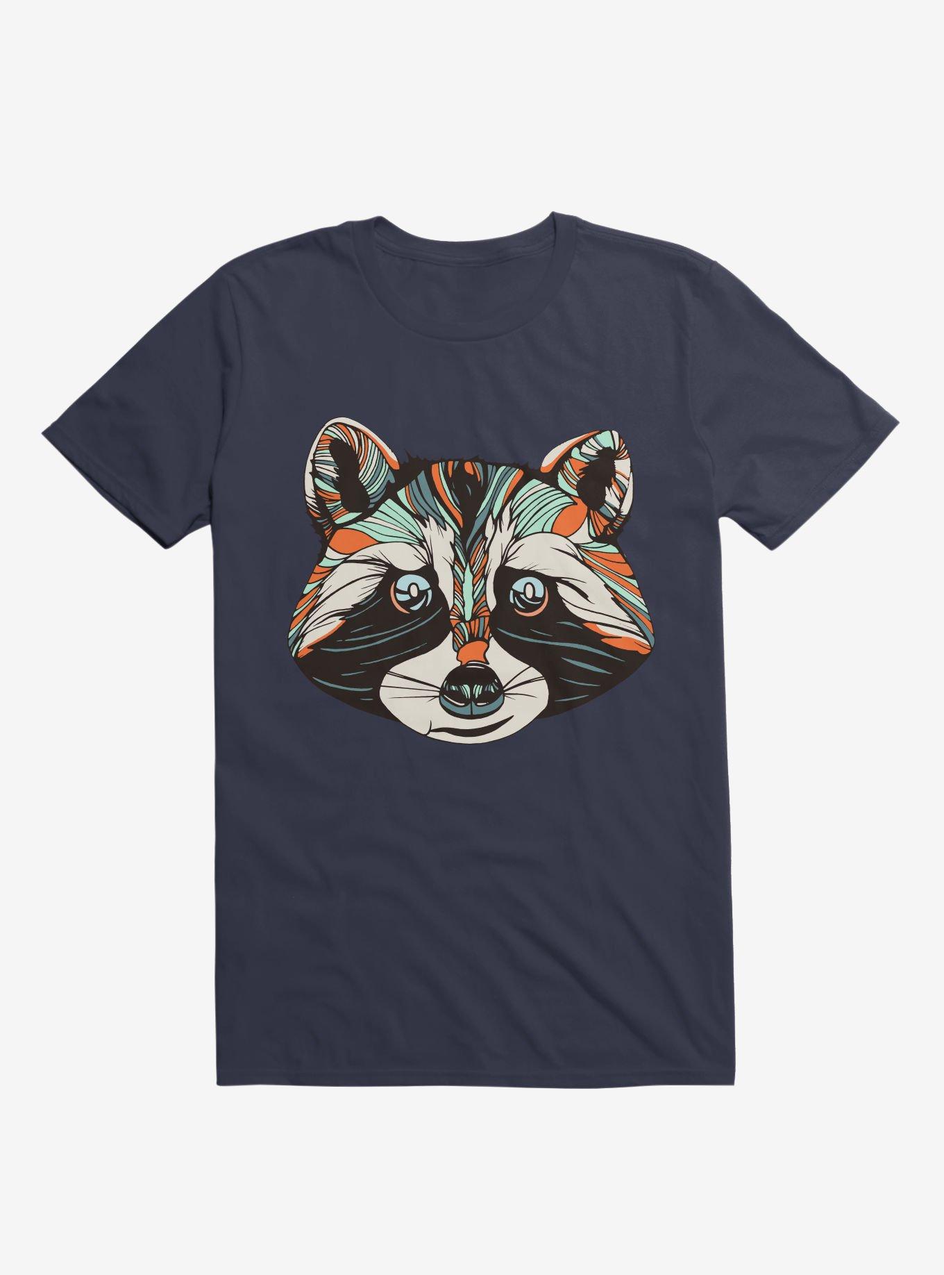 Raccoon Art T-Shirt, NAVY, hi-res