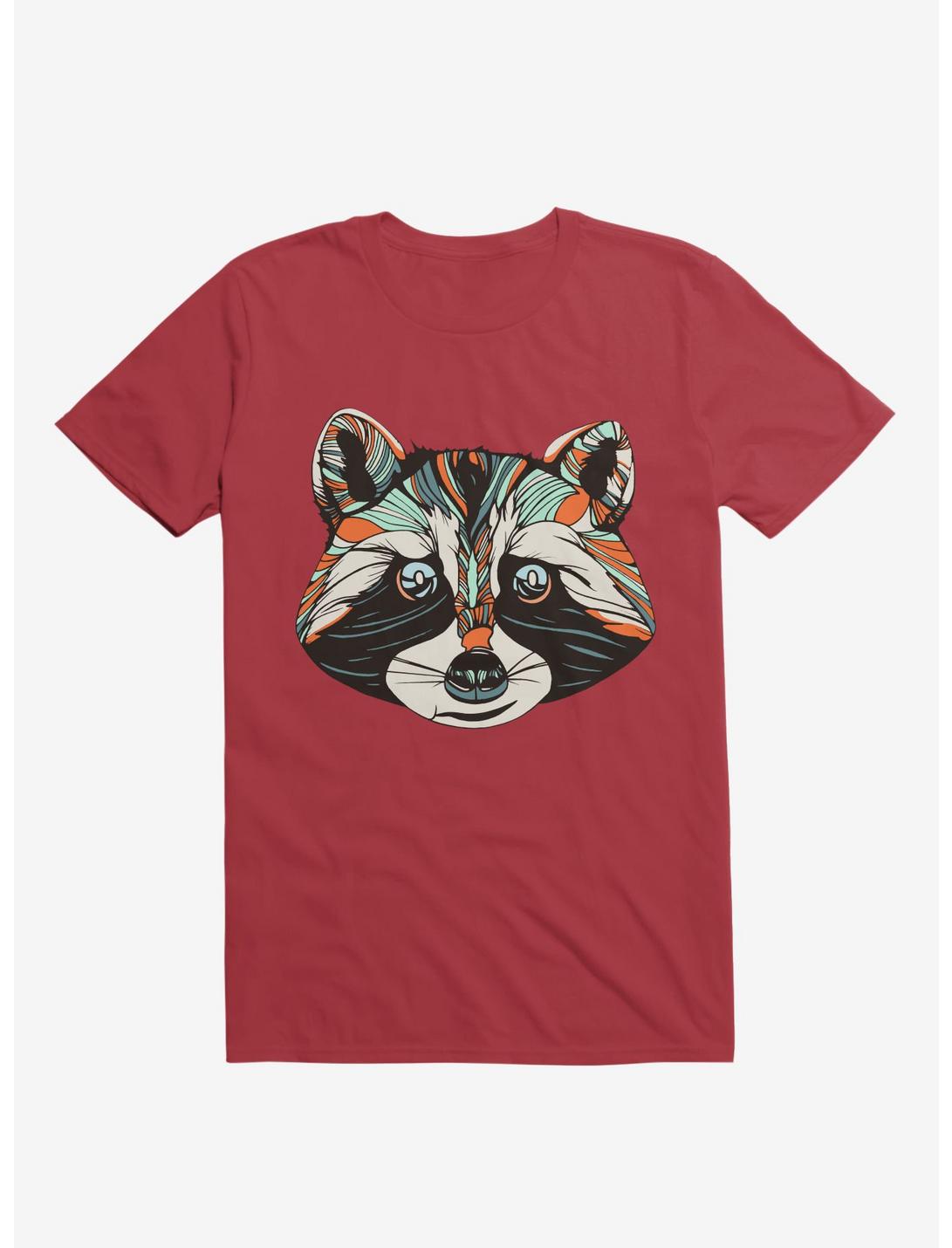 Raccoon Art T-Shirt, RED, hi-res