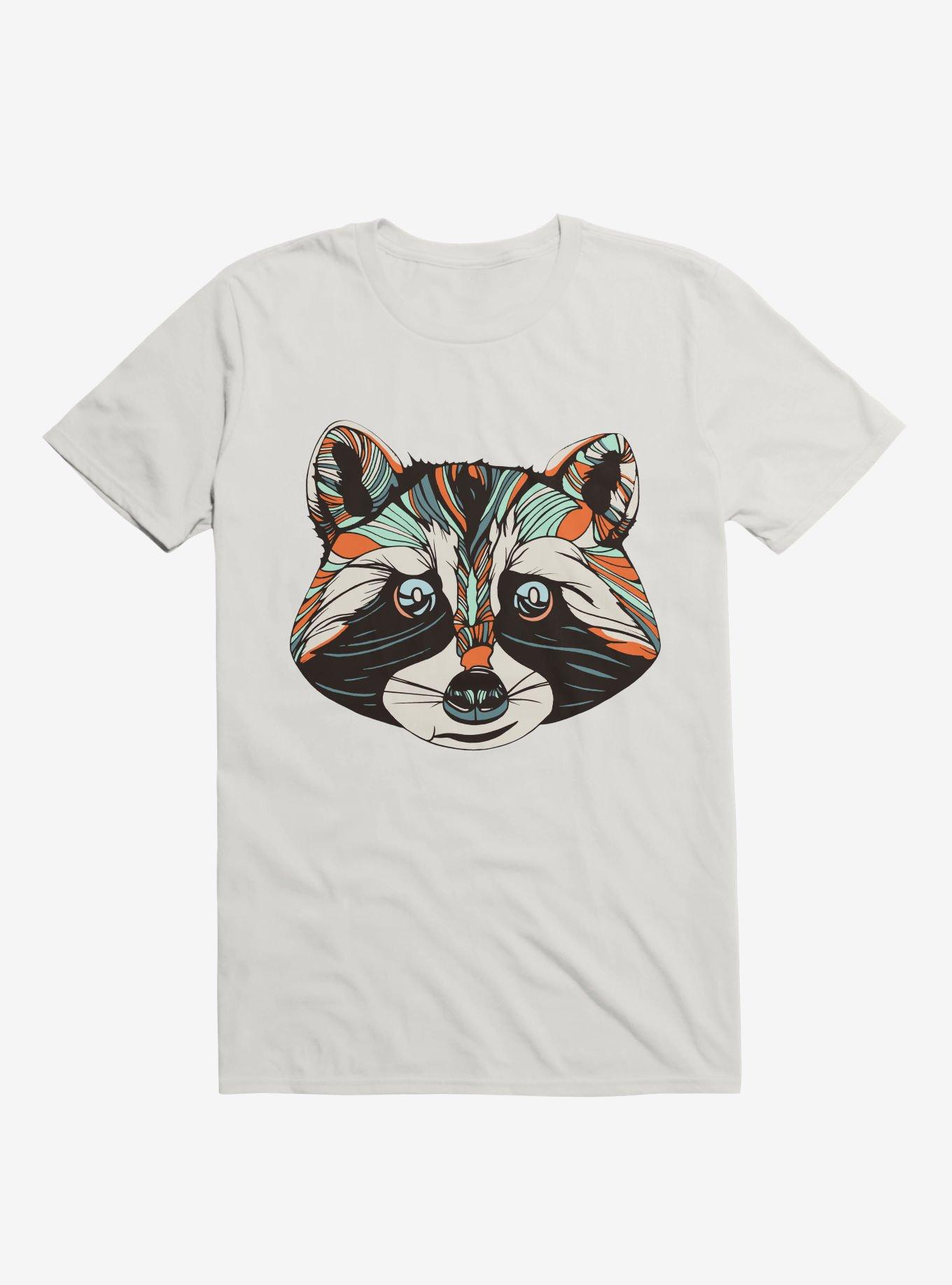 Raccoon Art T-Shirt, WHITE, hi-res
