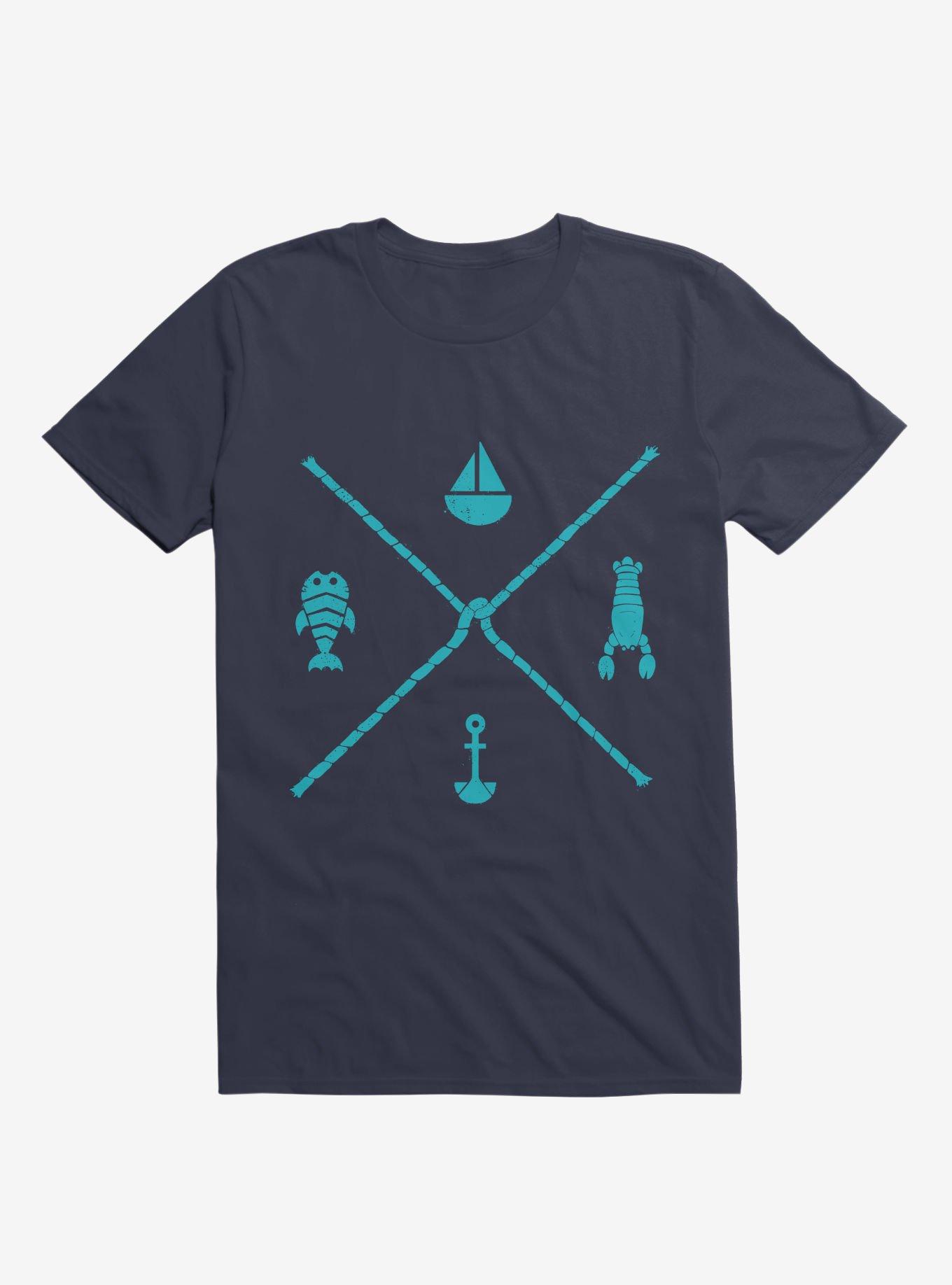 Sub-Aquatic Compass T-Shirt, NAVY, hi-res