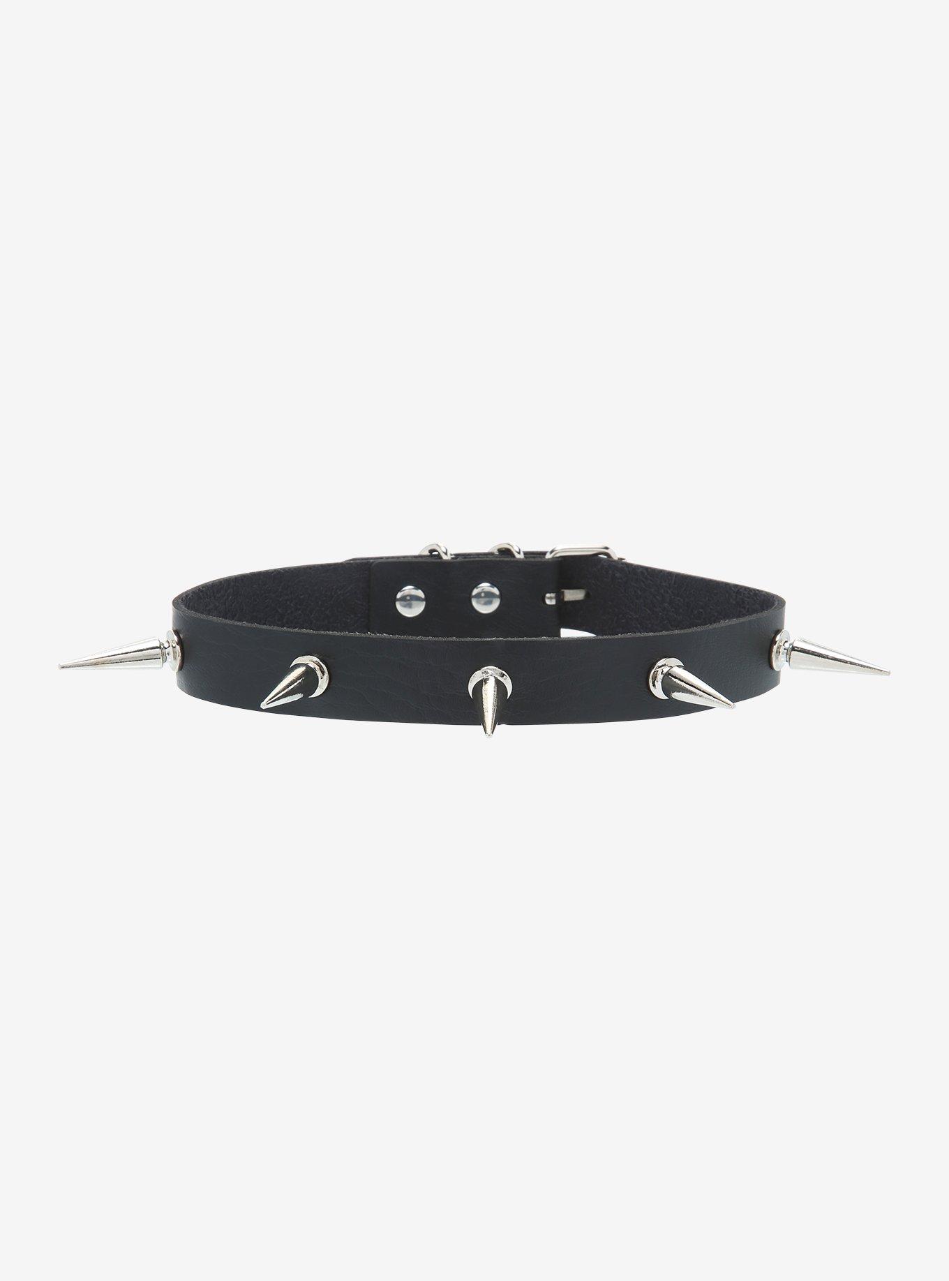 Choker Necklace Spike Collars Punk Chains Leather Emo Metal Spiked Studded