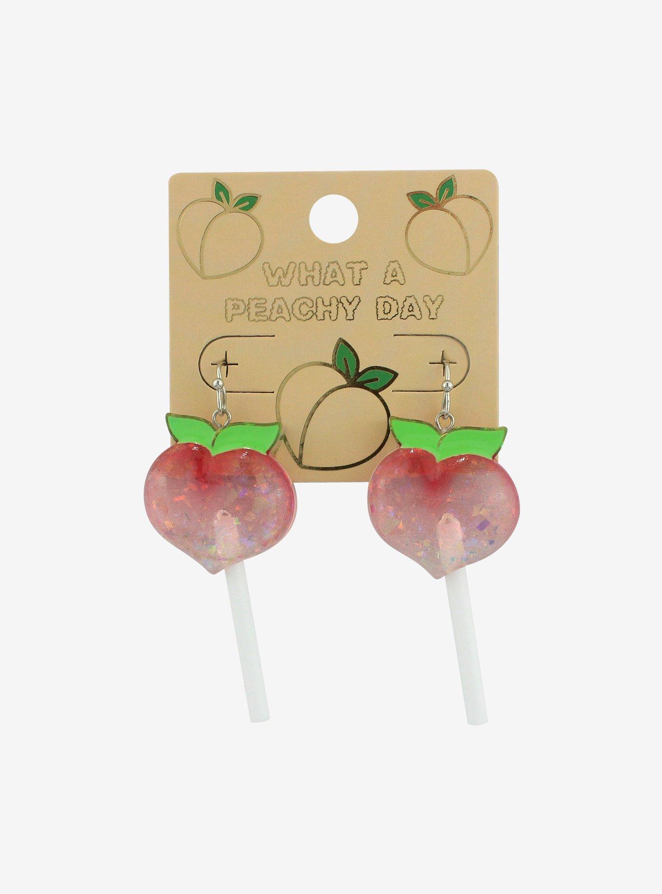 Peach Lollipop Drop Earrings, , hi-res
