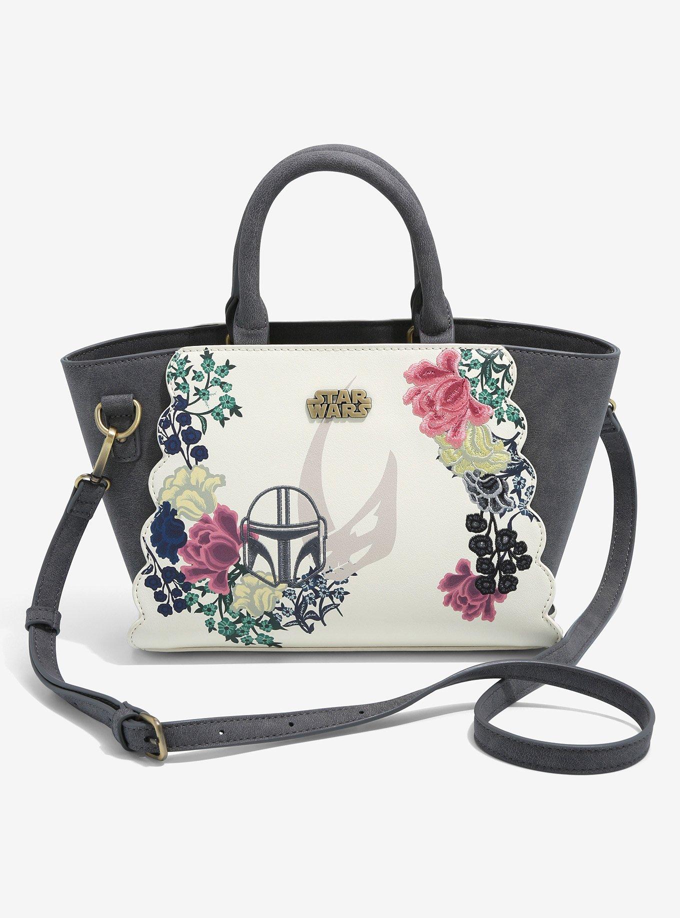 Star Wars The Mandalorian Boba Fett & Mando Floral Handbag - BoxLunch Exclusive, , hi-res