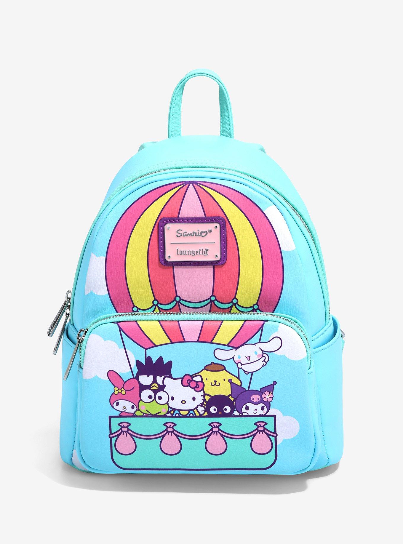 Fast Forward Hello Kitty Allover School Backpack - Hello Kitty, My Melody,  Kuromi, Keroppi - Officially Licensed Hello Kitty School Bookbag (White)