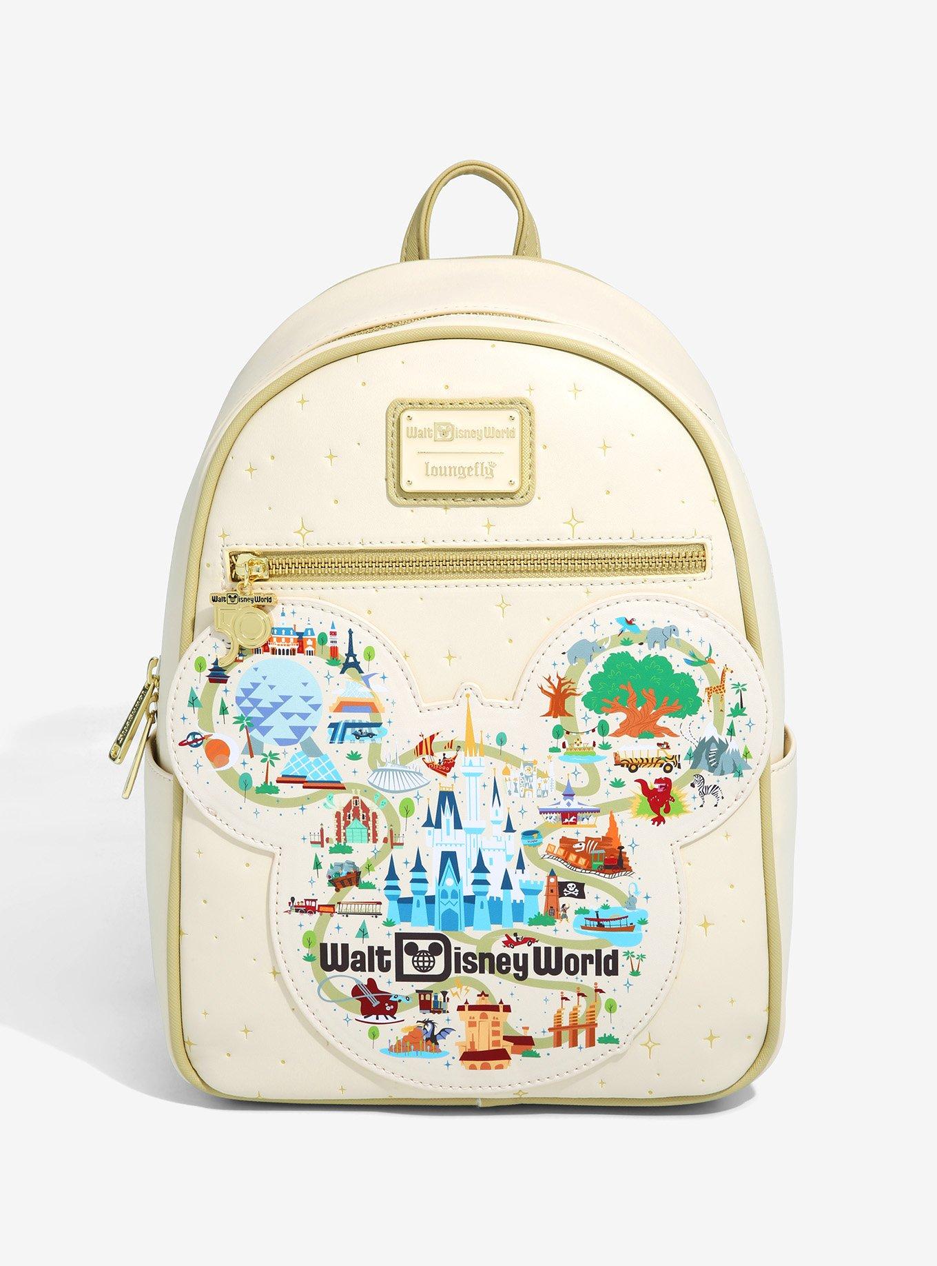 Loungefly Disney Walt Disney World 50th Anniversary Mickey Mouse Map &  Attractions Mini Backpack - BoxLunch Exclusive