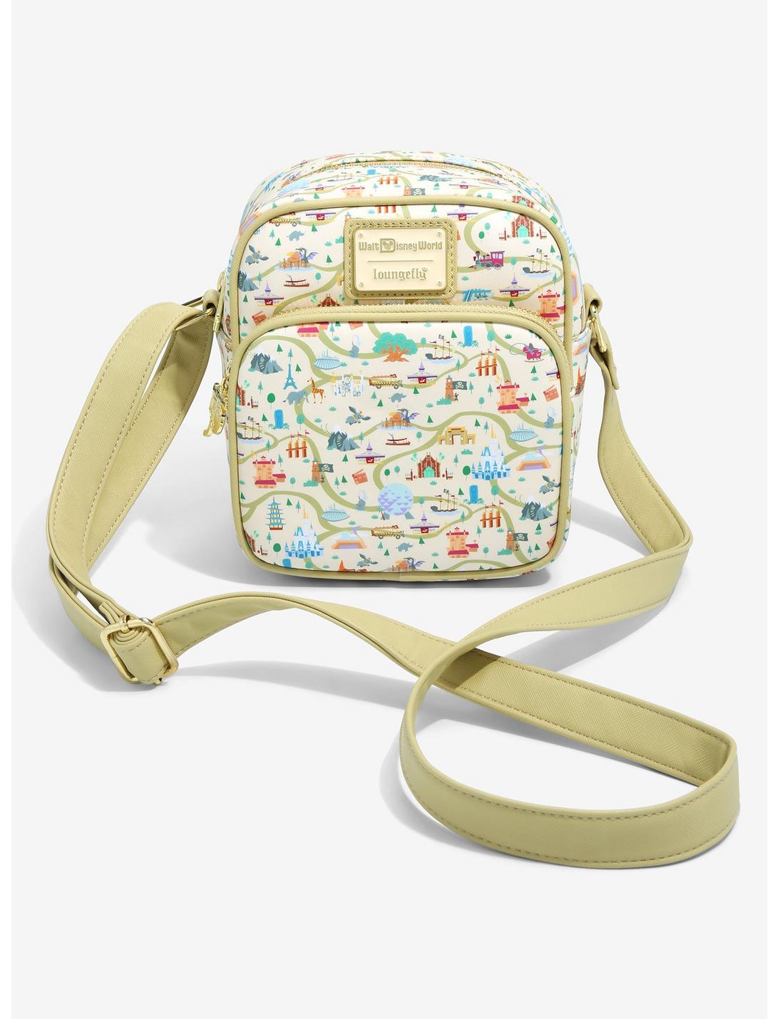Loungefly Disney Walt Disney World 50th Anniversary Map & Attractions Crossbody Bag - BoxLunch Exclusive, , hi-res