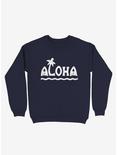 Aloha! Beach Palm Tree Sweatshirt, NAVY, hi-res