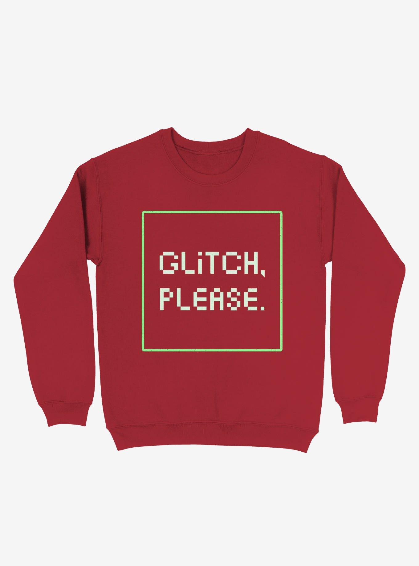 Glitch Please Sweatshirt, RED, hi-res