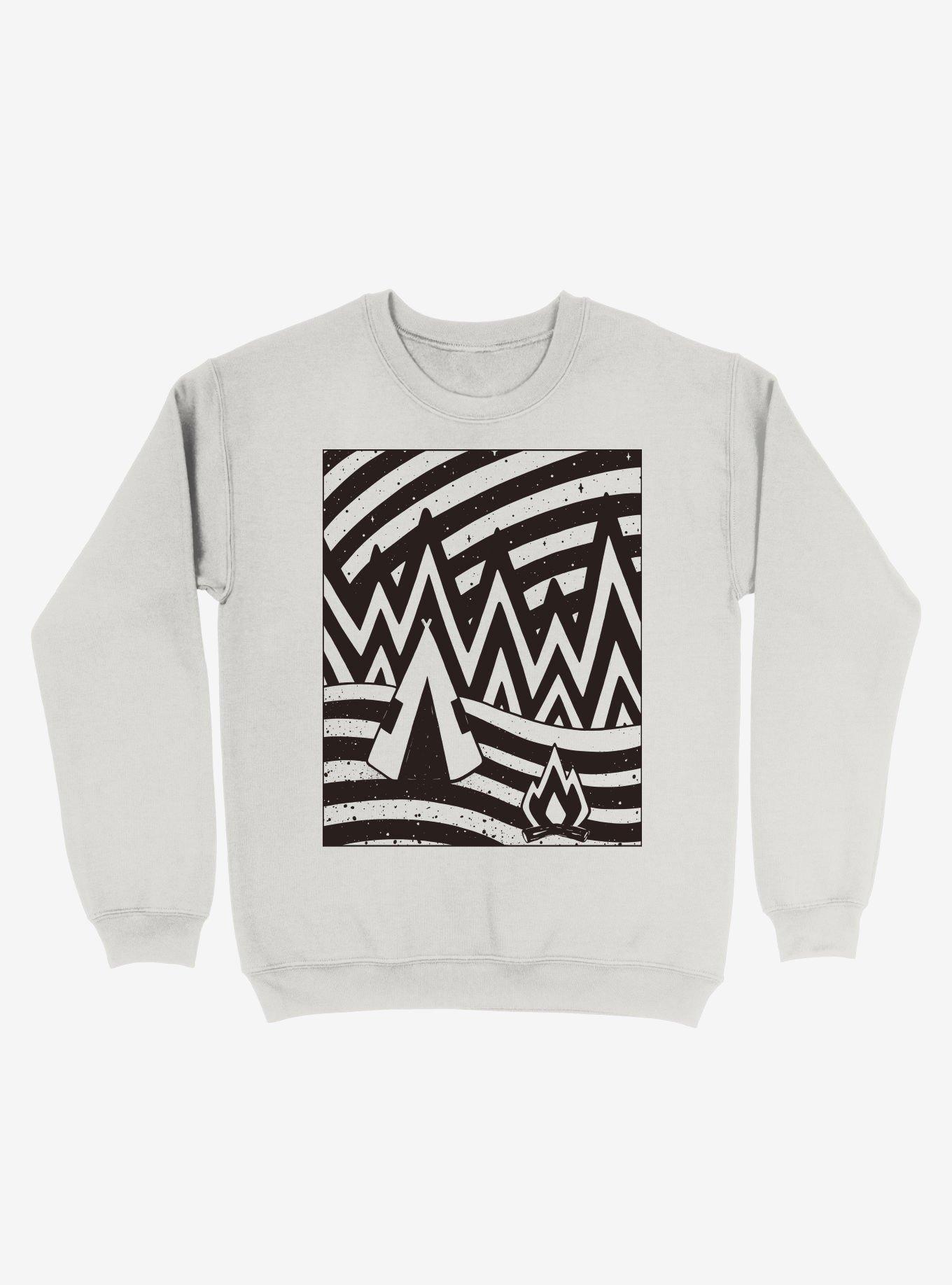 Camping Overnight Art Sweatshirt, WHITE, hi-res