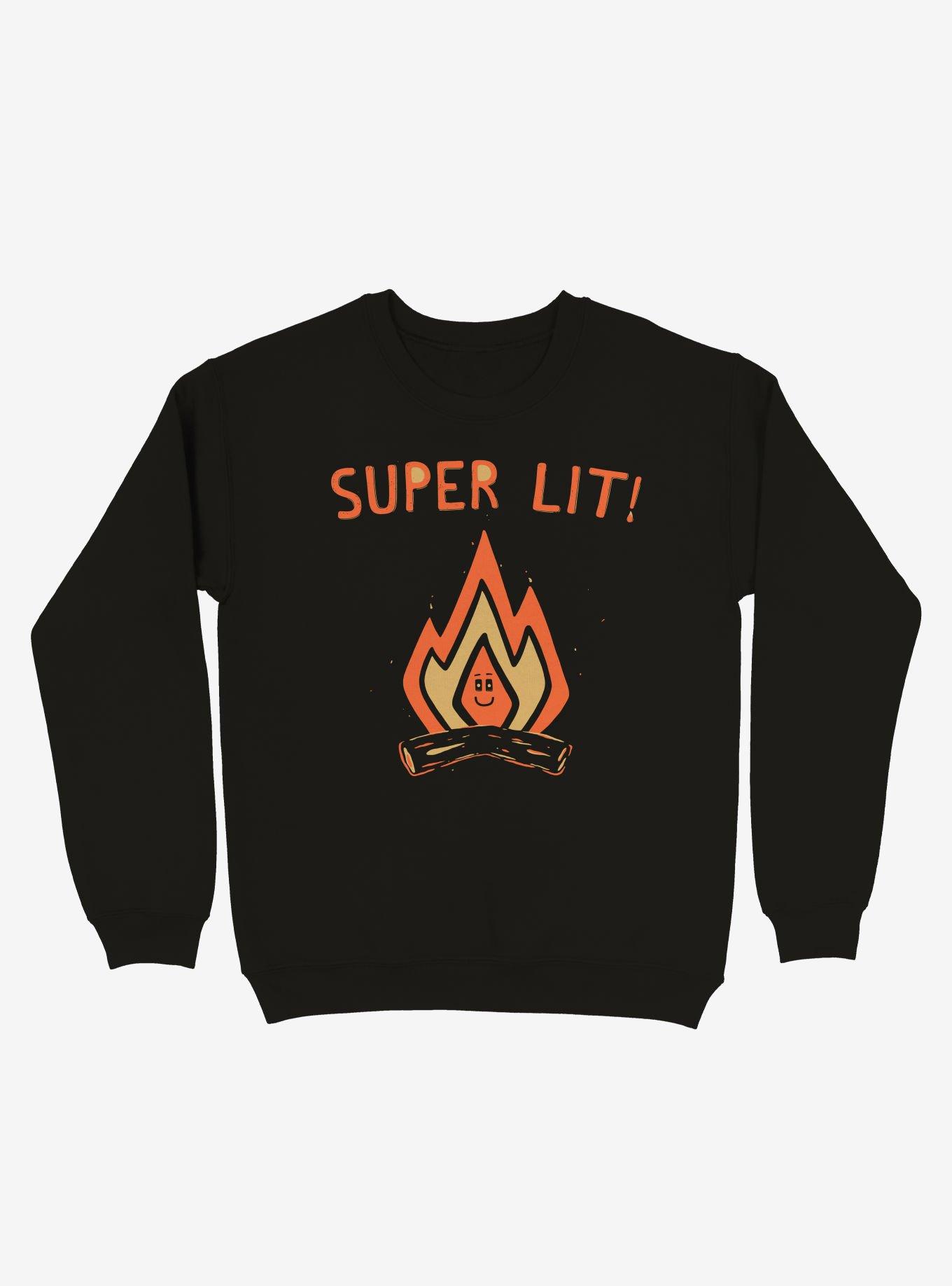 Super Lit! Campfire Sweatshirt, BLACK, hi-res