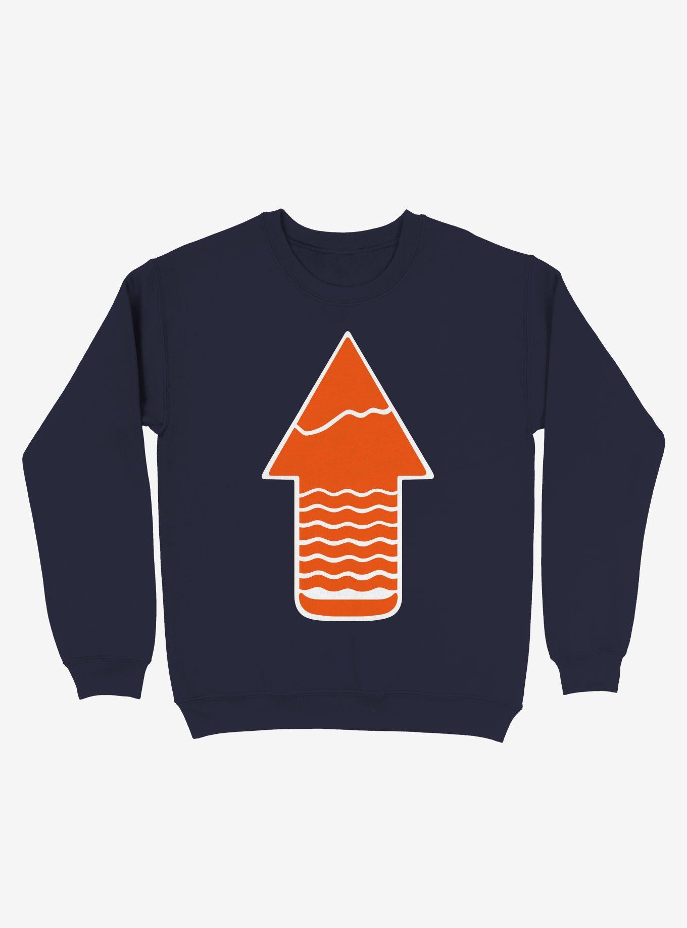 Take A Hike Up Arrow Art Sweatshirt, NAVY, hi-res