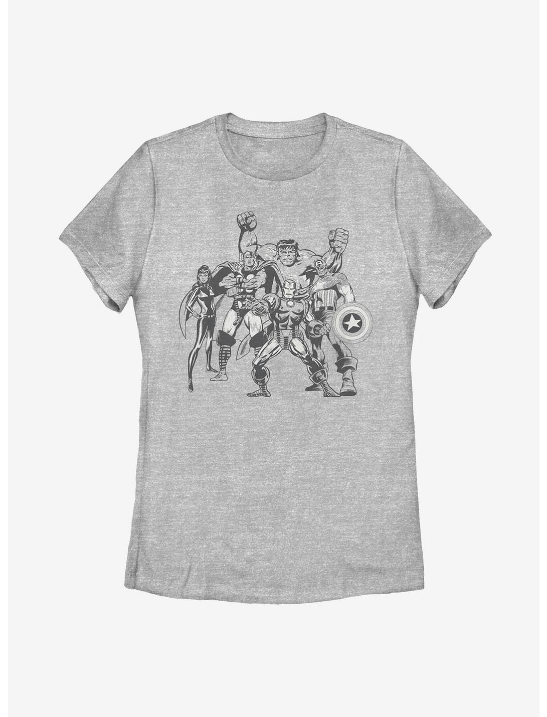 Marvel Avengers Retro Group Womens T-Shirt, ATH HTR, hi-res