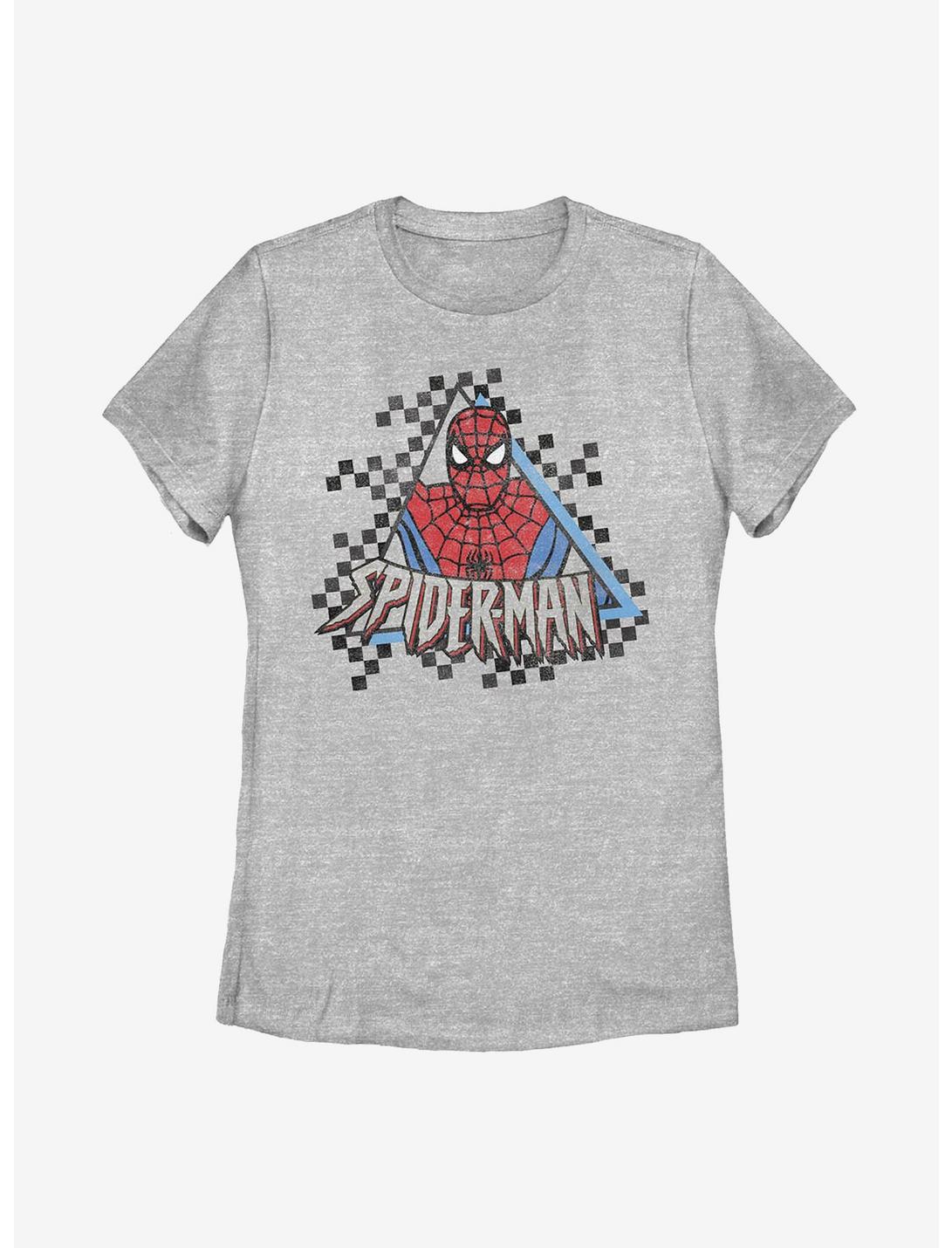 Marvel Spider-Man Spider Checked Womens T-Shirt, ATH HTR, hi-res