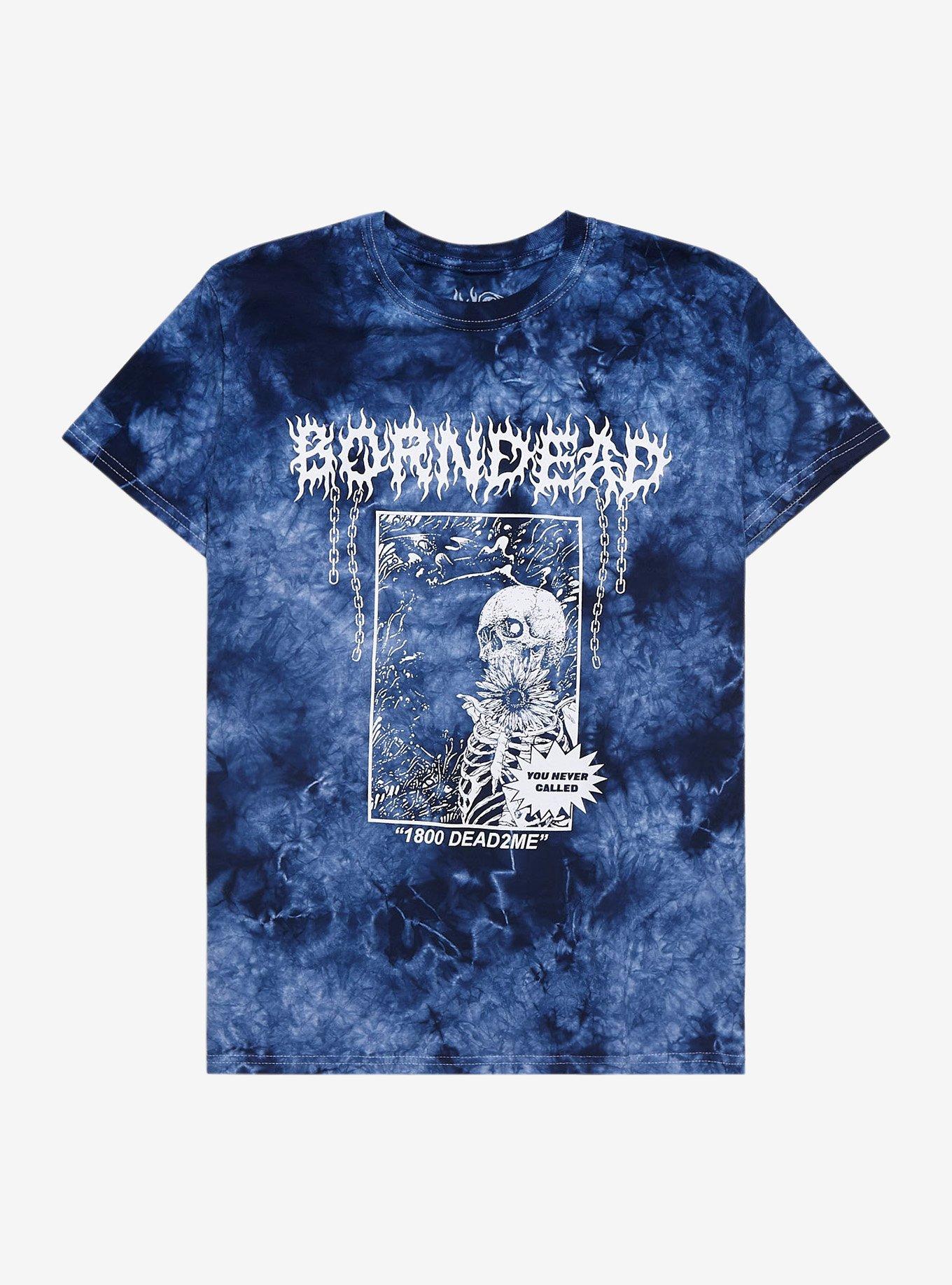 Born Dead Skeleton Blue Wash T-Shirt, MULTI, hi-res