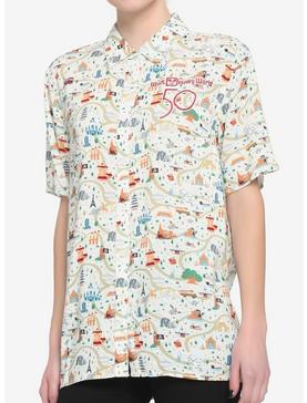 Her Universe Walt Disney World 50th Anniversary Attractions Map Woven Button-Up, , hi-res