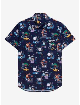 Disney Walt Disney World 50th Anniversary Rides & Attractions Woven Button-Up - BoxLunch Exclusive, , hi-res