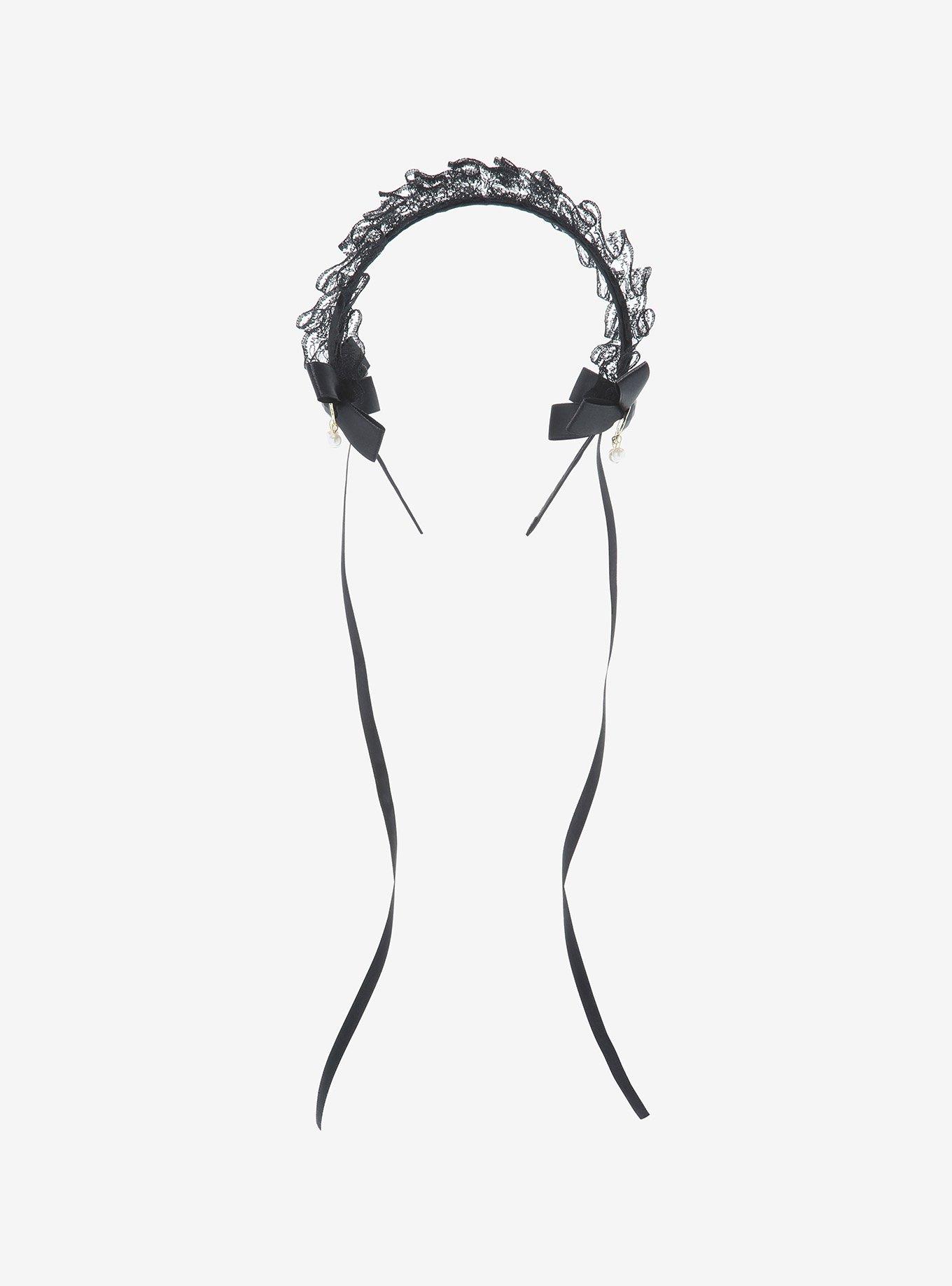 Black Lace Charm Headband, , hi-res