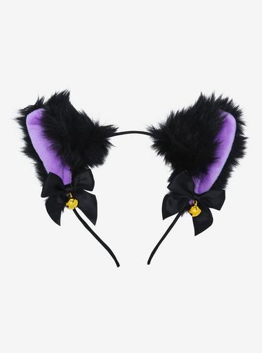Black & Purple Cat Ear Headband | Hot Topic