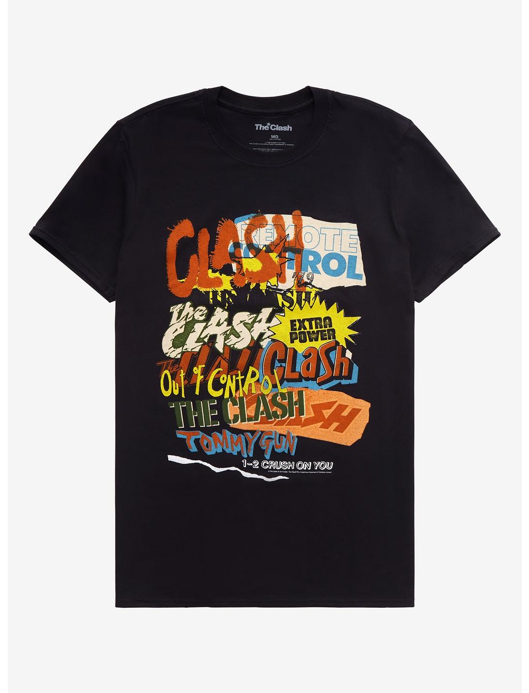 The Clash Repeating Text T-Shirt, BLACK, hi-res