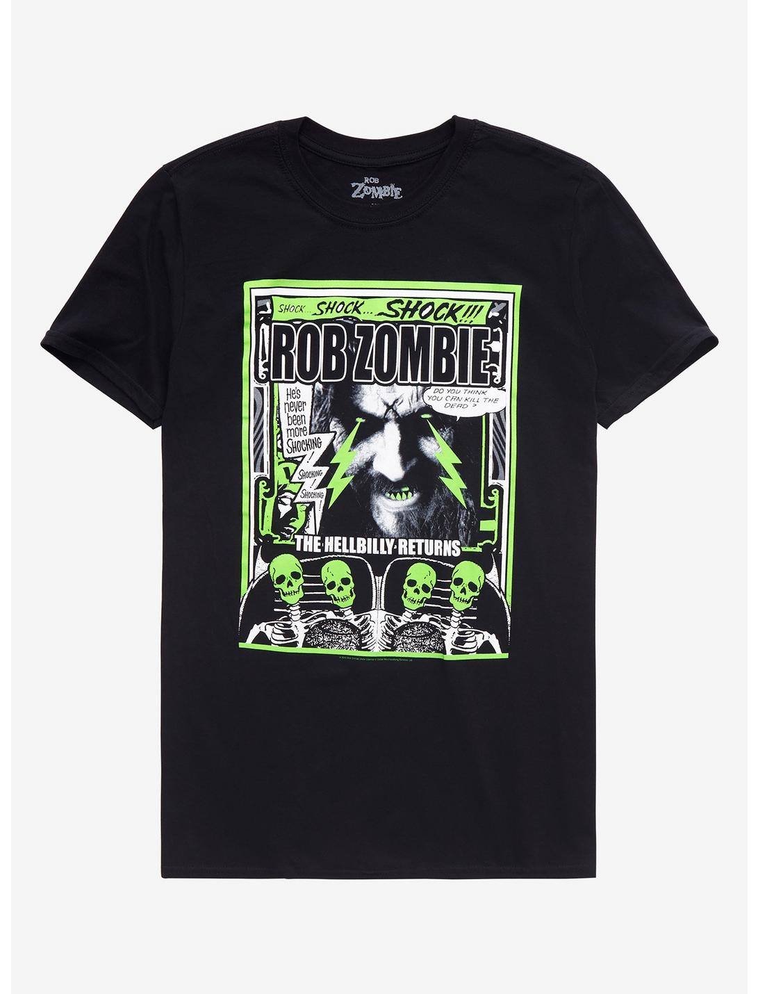 Rob Zombie Hellbilly Comic Book Panel T-Shirt, BLACK, hi-res