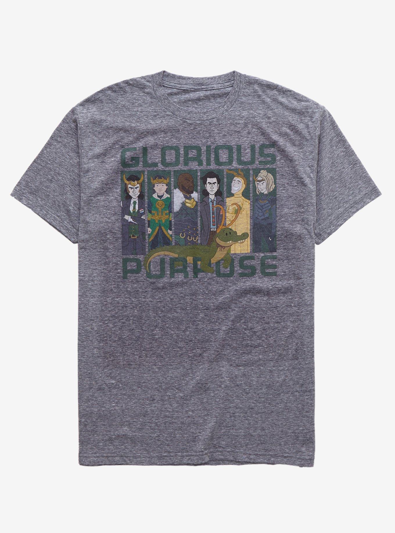 Marvel Loki Glorious Purpose Panel T-Shirt, GREY, hi-res