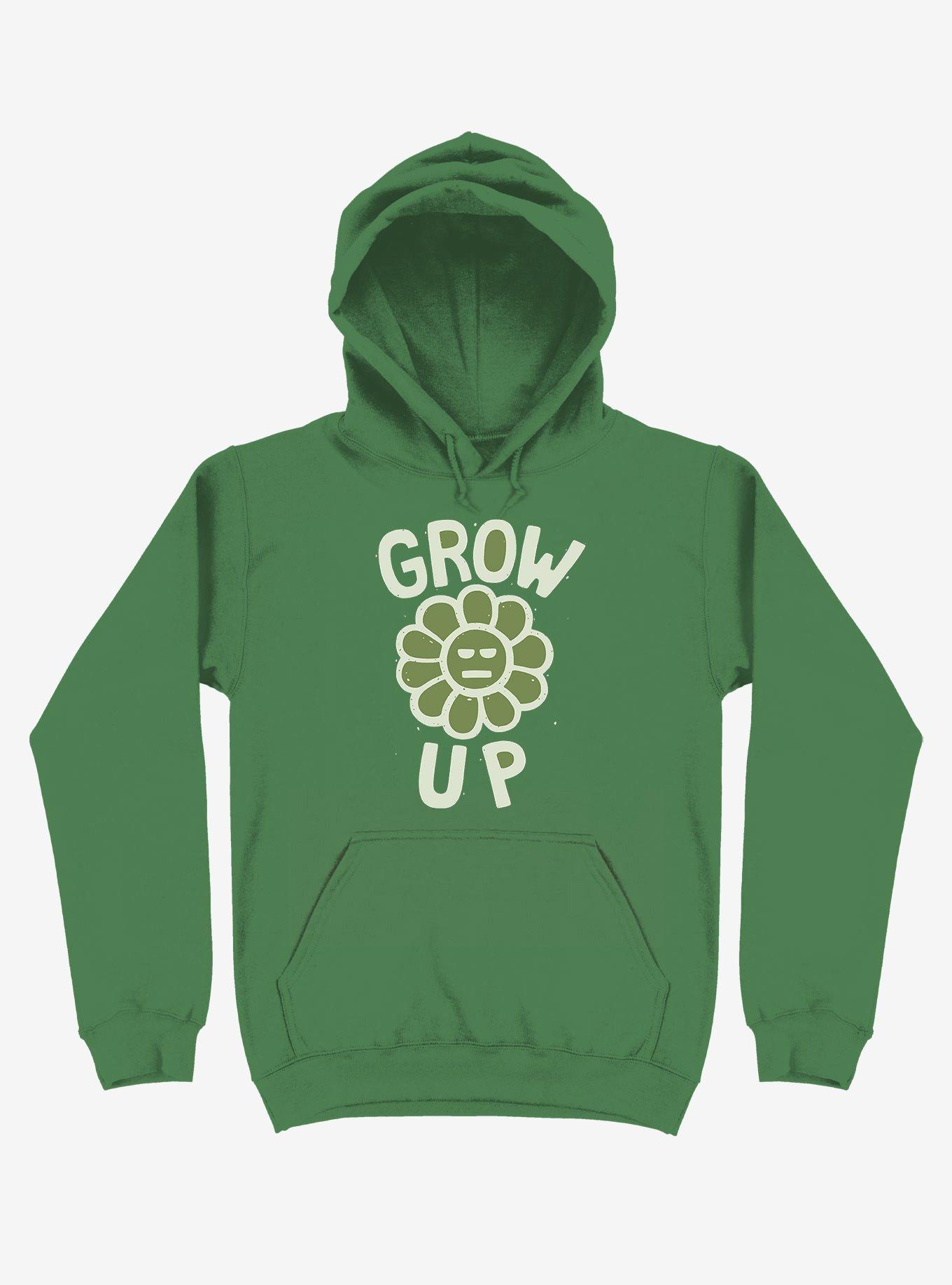 Grow Up Flower Hoodie, KELLY GREEN, hi-res