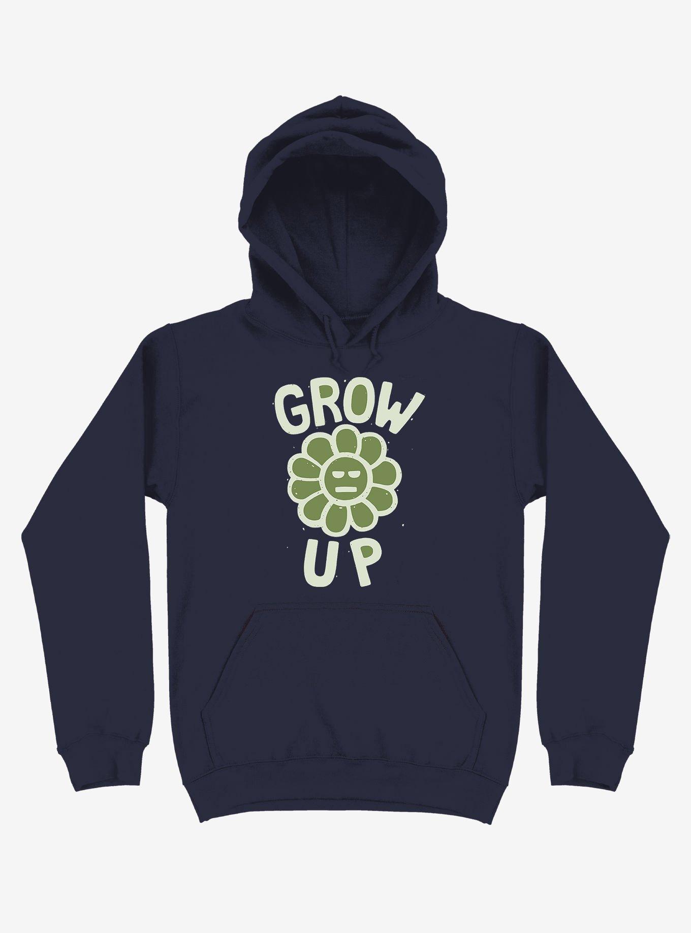 Grow Up Flower Hoodie, NAVY, hi-res