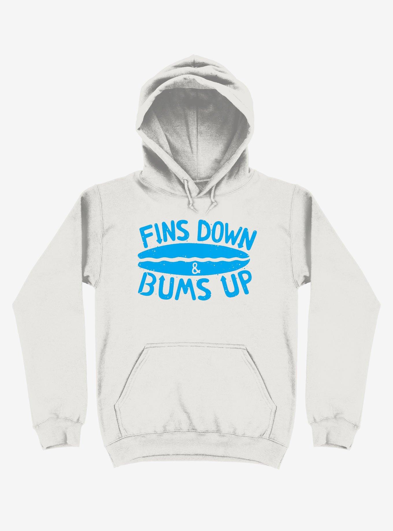 Fins Down And Bums Up Hoodie, WHITE, hi-res