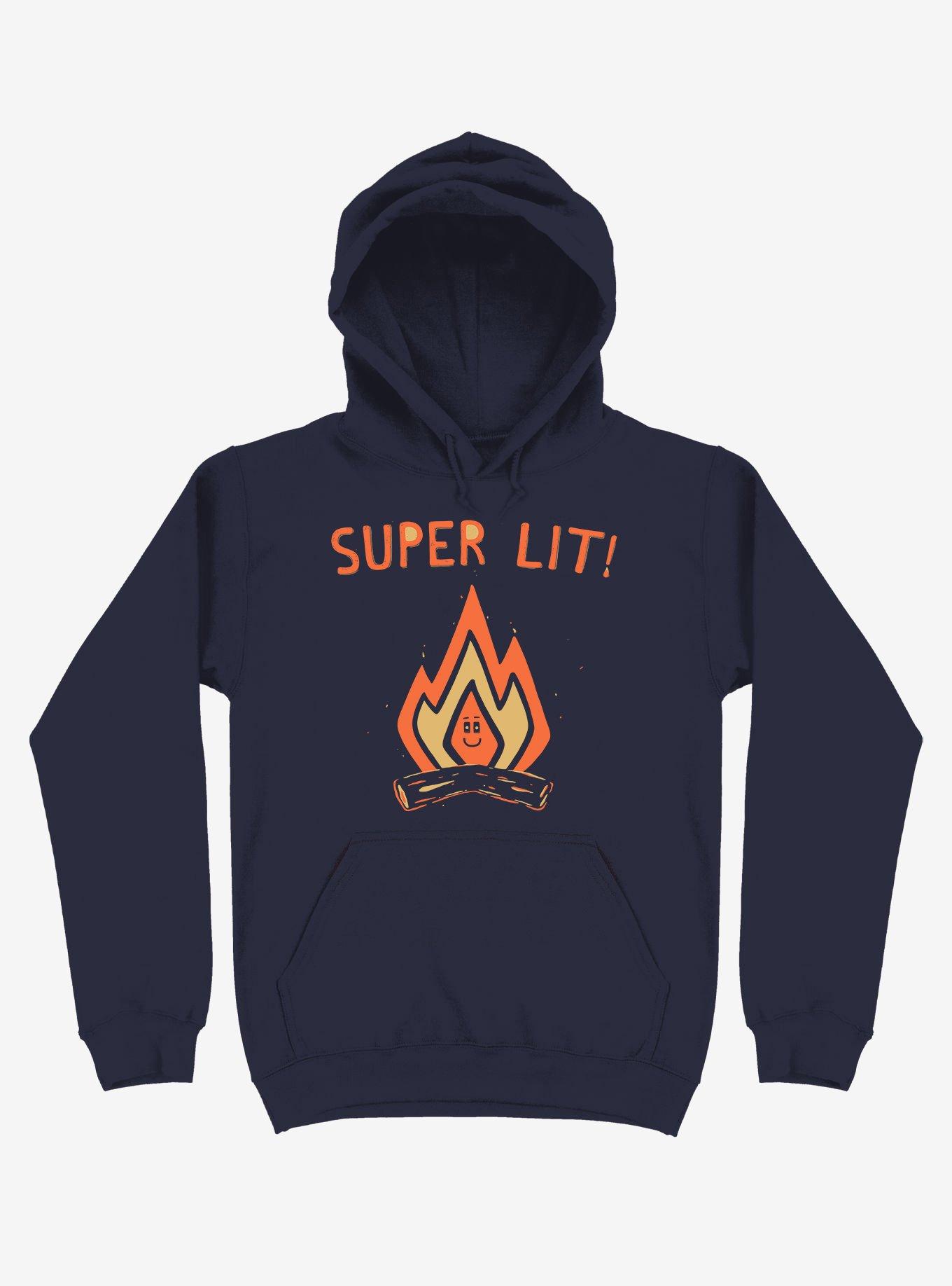 Super Lit! Campfire Hoodie, NAVY, hi-res