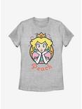 Nintendo Super Mario Peach Hearts Womens T-Shirt, ATH HTR, hi-res