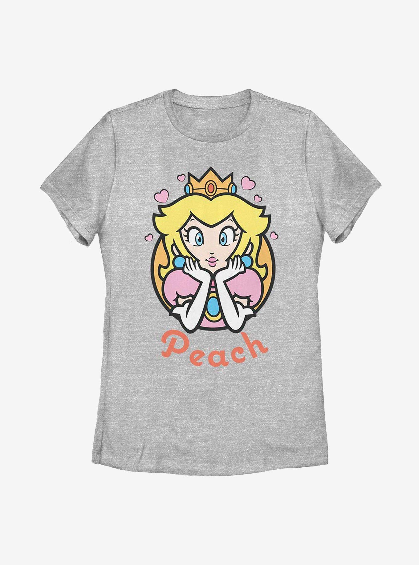 Nintendo Super Mario Peach Hearts Womens T-Shirt, , hi-res
