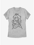Nintendo Super Mario Peach Outline Womens T-Shirt, ATH HTR, hi-res
