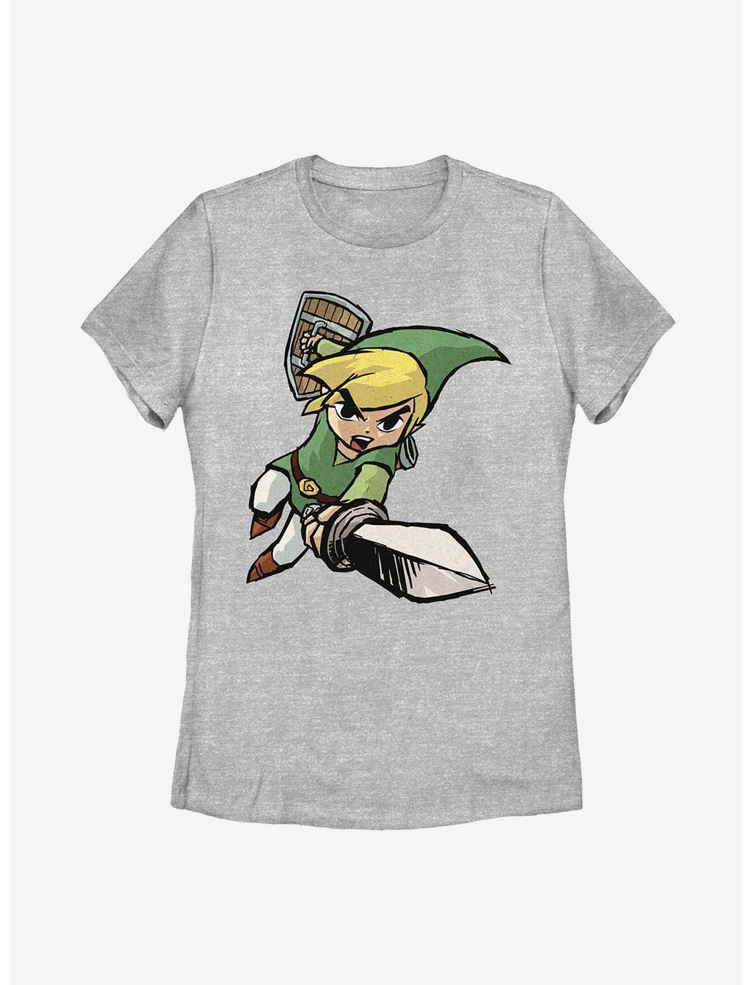 The Legend Of Zelda Link Attack Womens T-Shirt, ATH HTR, hi-res
