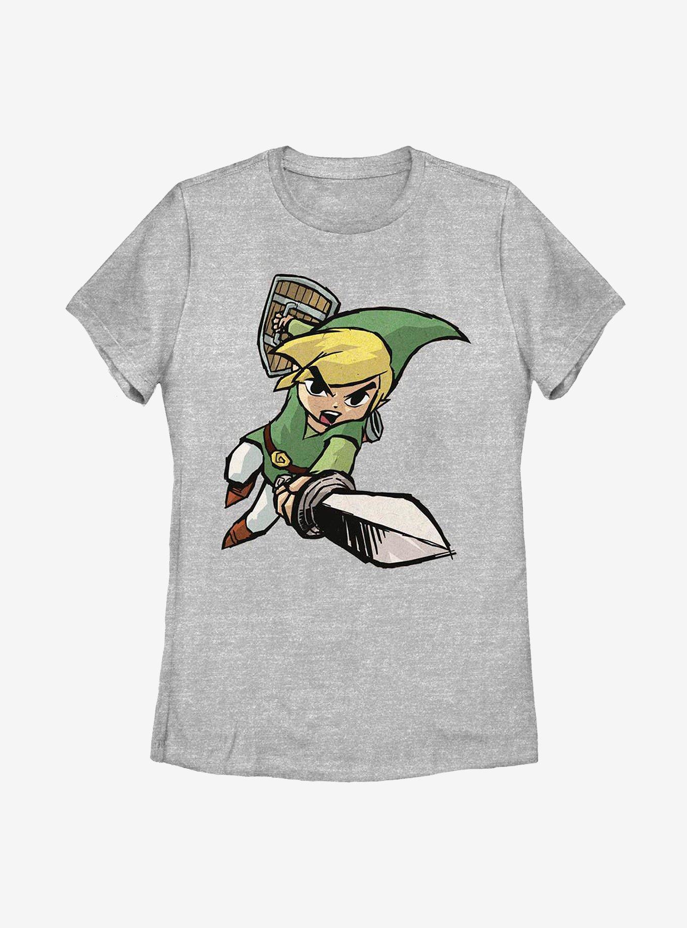 The Legend Of Zelda Link Attack Womens T-Shirt, ATH HTR, hi-res