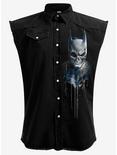 DC Comics Batman Nocturnal Sleeveless Woven Button-Up, BLACK, hi-res