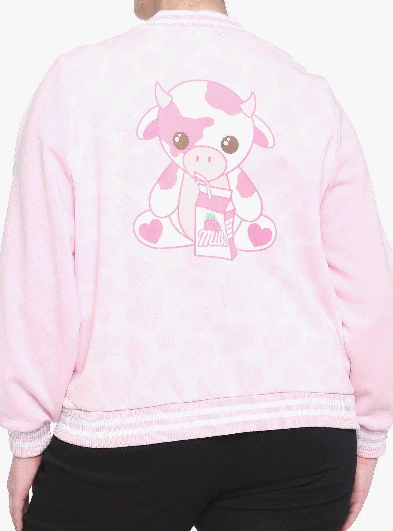 Strawberry Milk Cow Girls Bomber Jacket Plus Size Hot Topic