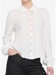Strawberry Button-Front Girls Woven Top, IVORY, hi-res