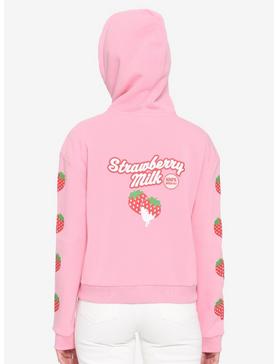 Strawberry Milk Girls Crop Hoodie, , hi-res