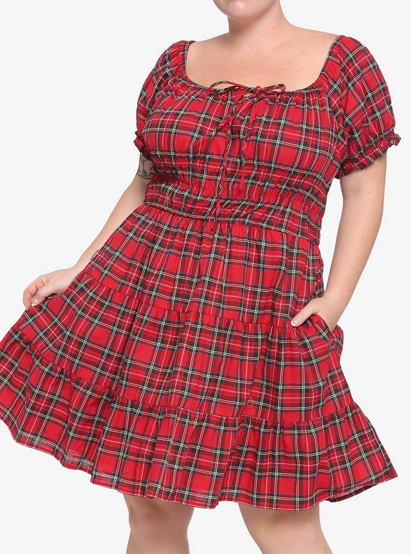 Red babydoll best sale dress plus size