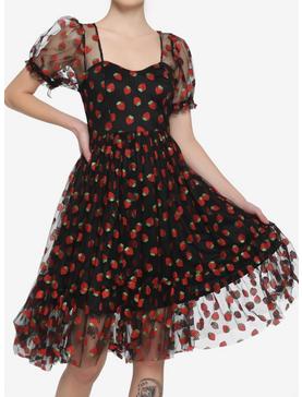 Strawberry Glitter Mesh Dress, , hi-res