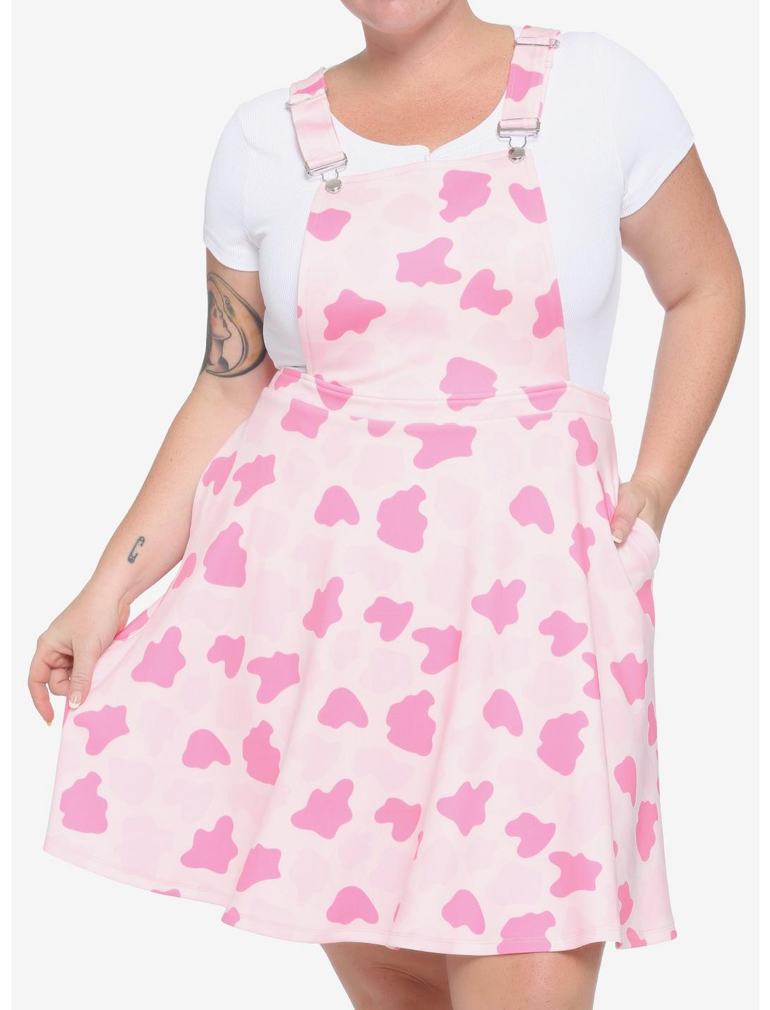 Pink Cow Print Skirtall Plus Size, , hi-res